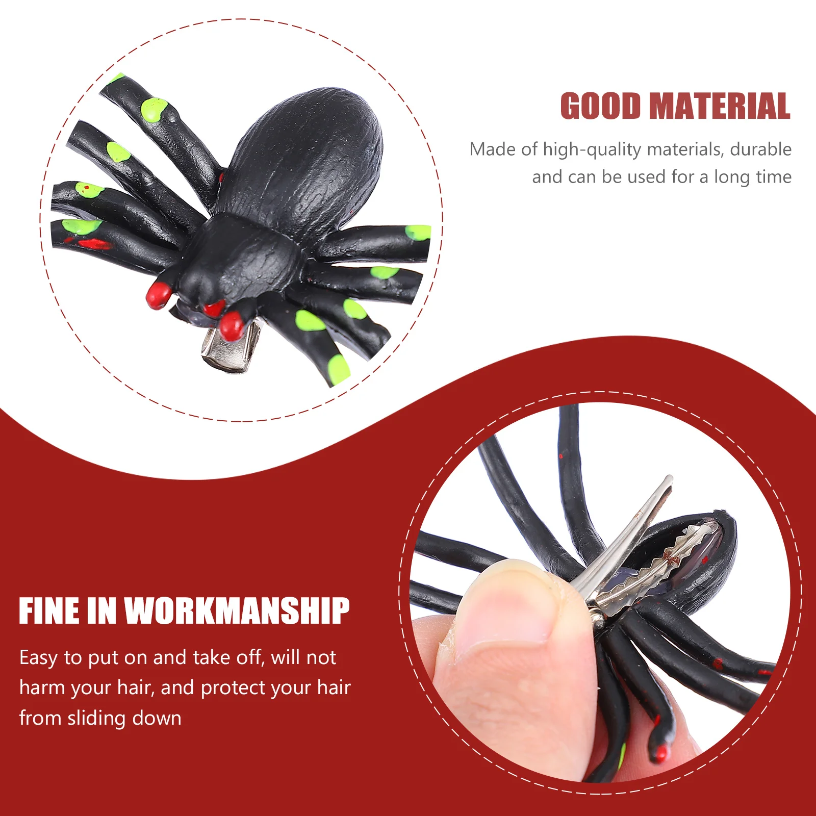 

4 Pcs Spider Toy Halloween Hair Accessories Tricky Flash for Kids Prank Props Plastic Teens