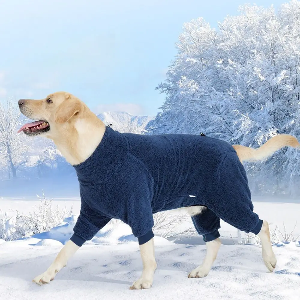 

Fullbody Winter Dog Jumpsuit Windproof Thickened Dog Fleece Coat Resilient Soft Four Legged Dog Clothing Puppy