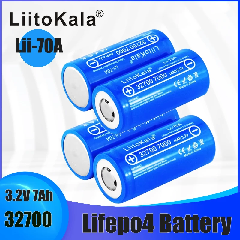 LiitoKala Lii-70A 3.2V 32700 7000mAh LiFePO4 Battery 35A Continuous Discharge Maximum 55A High Power Brand Battery