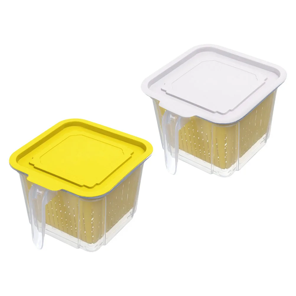 

2pcs Drainable Freshness Preservation Box Double Layer Food Crisper For Kitchen Storage Container Vegetable Meat Snacks