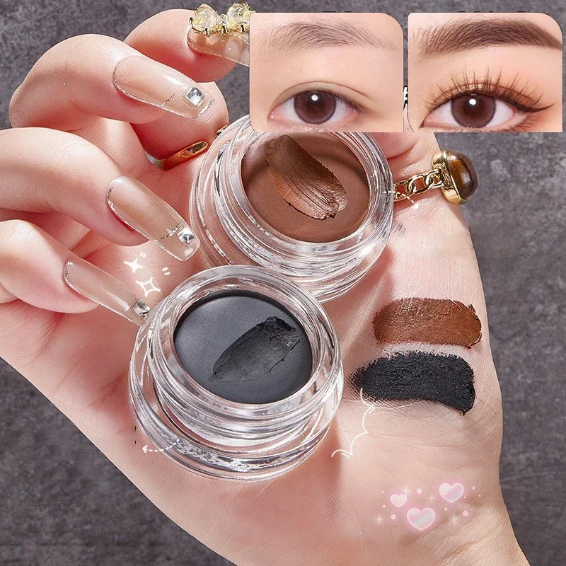 Heallor Make-up Eyeliner Creme schwarz natürlich braun Eyeliner wasserdicht langlebig seidig cremig schnell trocknend Eyeliner weich enlar