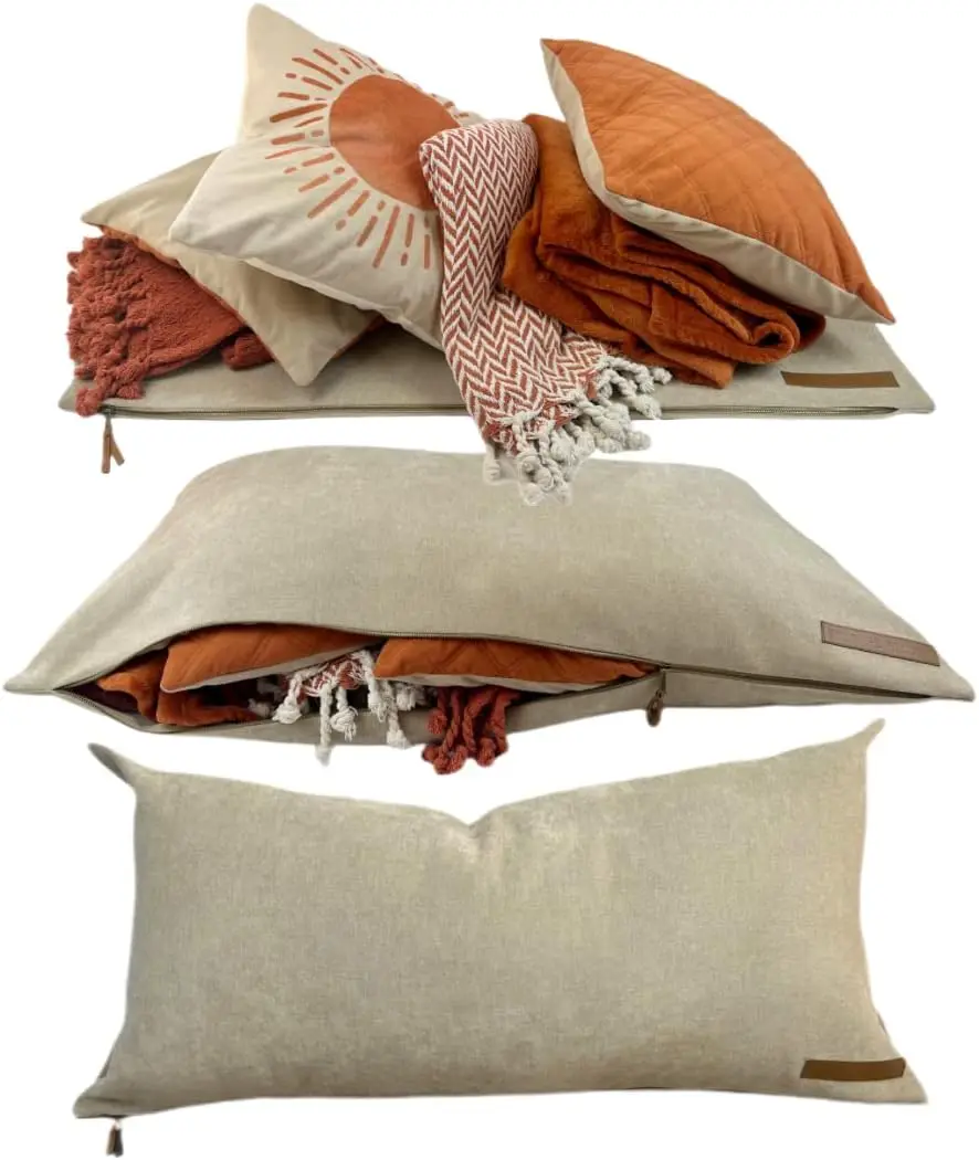 

THE PILLOW XL zippered Pillowcase FILL w Clothes Bedding Blankets to maximize Space - RV Camper Dorm Tiny Boat Inside Organiz