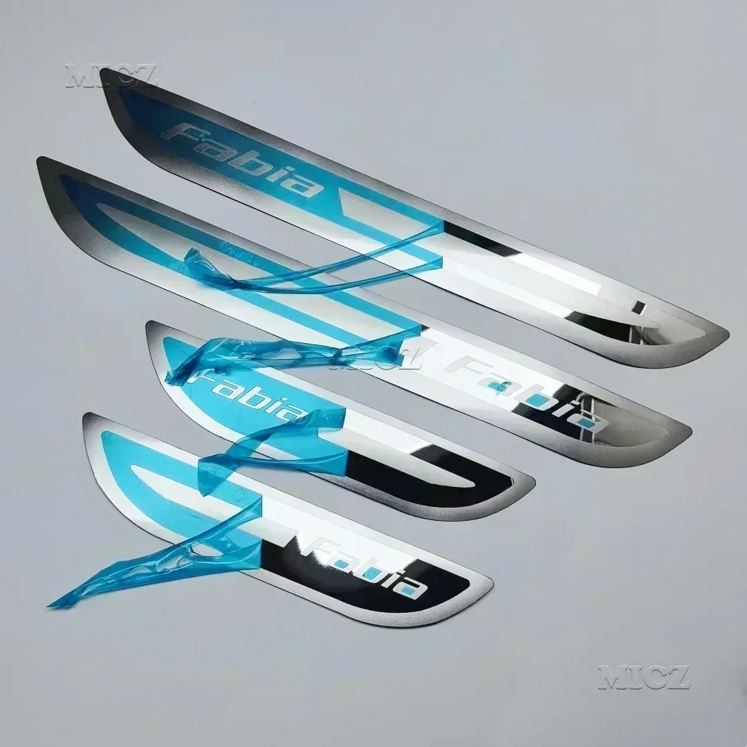 

For 2007-2020 SKODA FABIA II III 542 NJ3 4PCS/SET Stainless Steel Car Stickers Auto Door Sill Pedal Welcome Scuff Plate Cover
