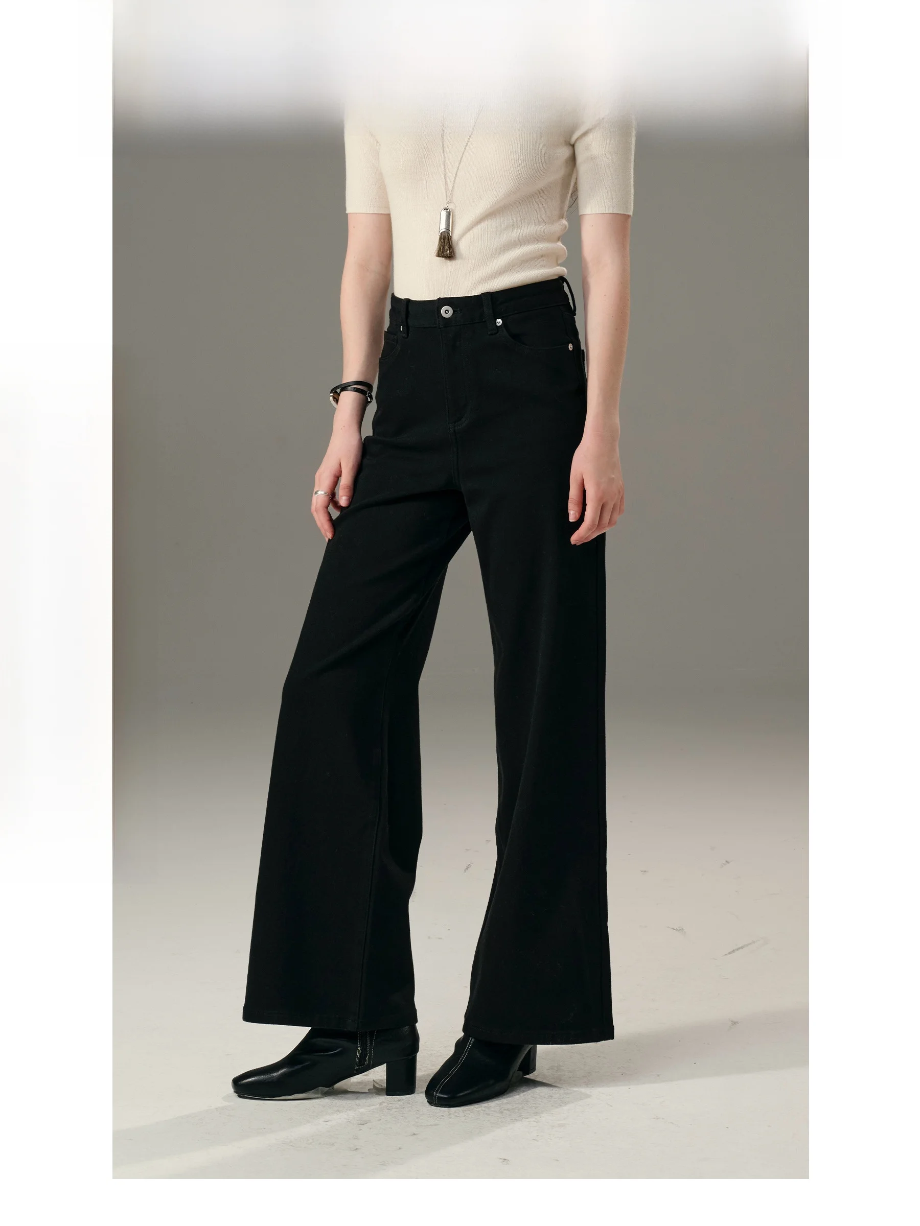 

Uwarm облегающие джинсовые брюки со средней посадкой, цветная хлопчатобумажная ткань, прямые повседневные брюки для женщин, джинсы с высокой талией