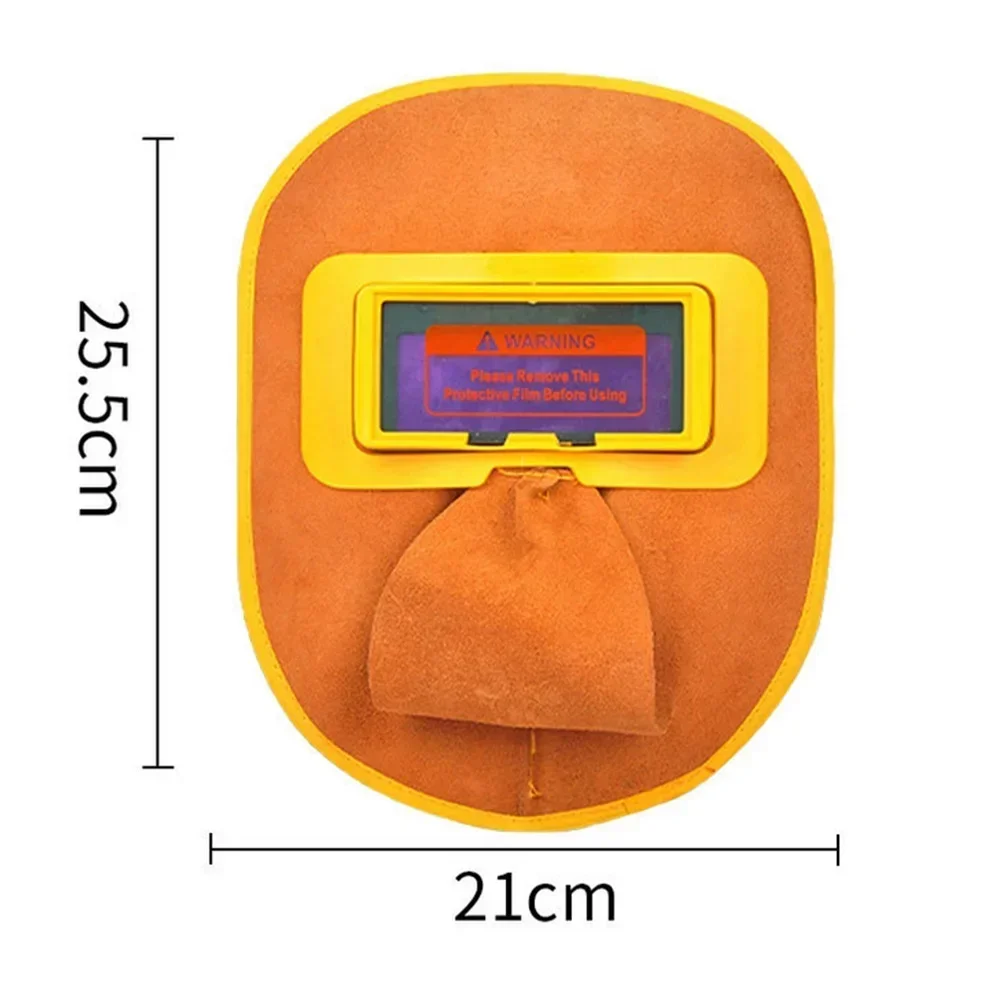 1 stücke Rindsleder Schweißen Helm Haube Auto Verdunkelung Solar Filter Schweißen Helm Vizard Solar Energie 21*25,5 cm Schweißen Werkzeug