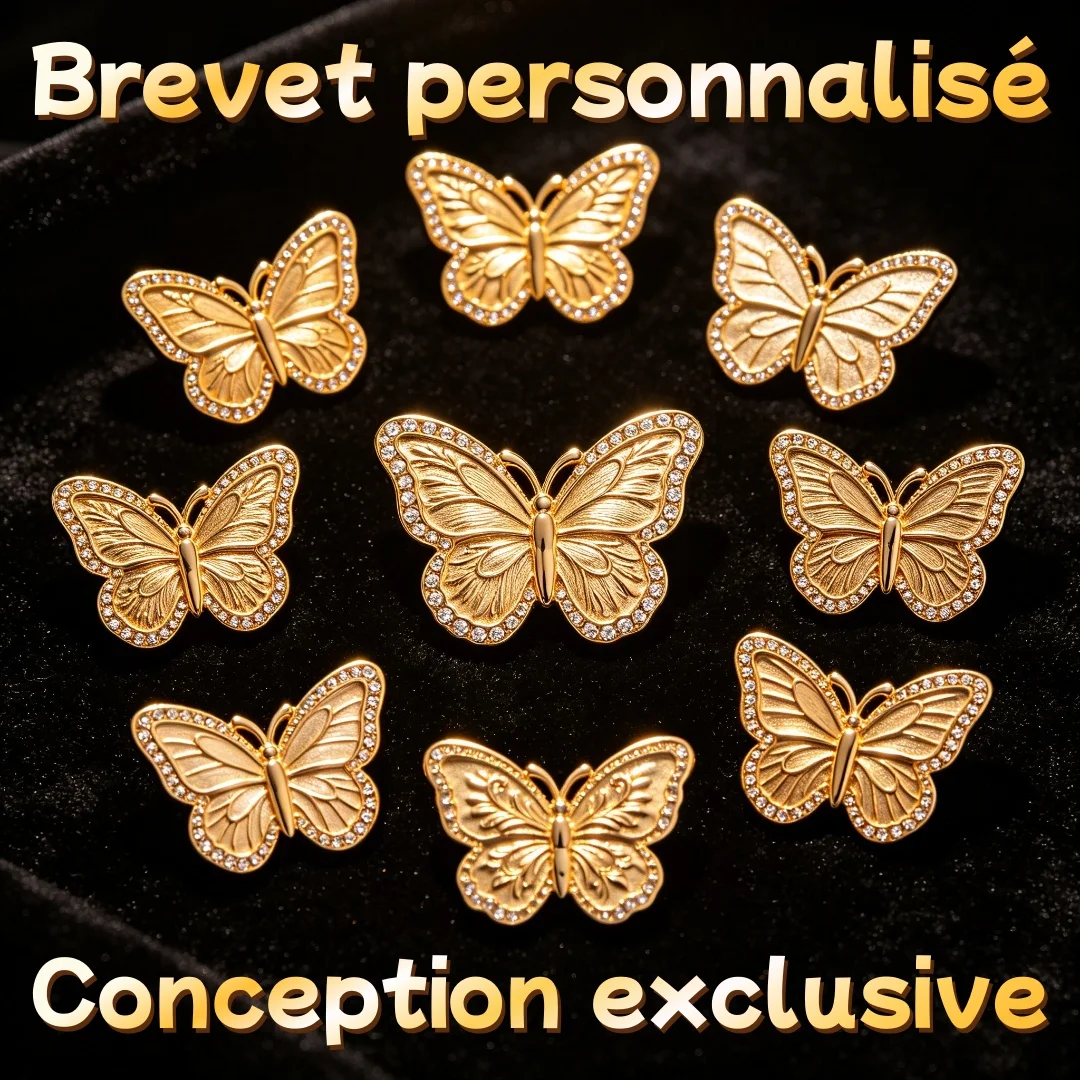 Custom Gold Butterfly Enamel Pin Set, Personalized Flower Leaf Lapel Badges, Customizable Jewelry Gift