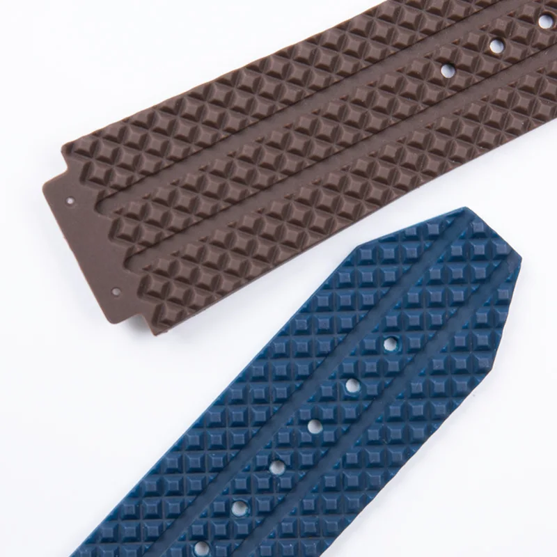 Soft nature rubber bracelet 26x19mm 24x17mm Convex end for Hublot strap Big Bang series men wristband stainless fold buckle