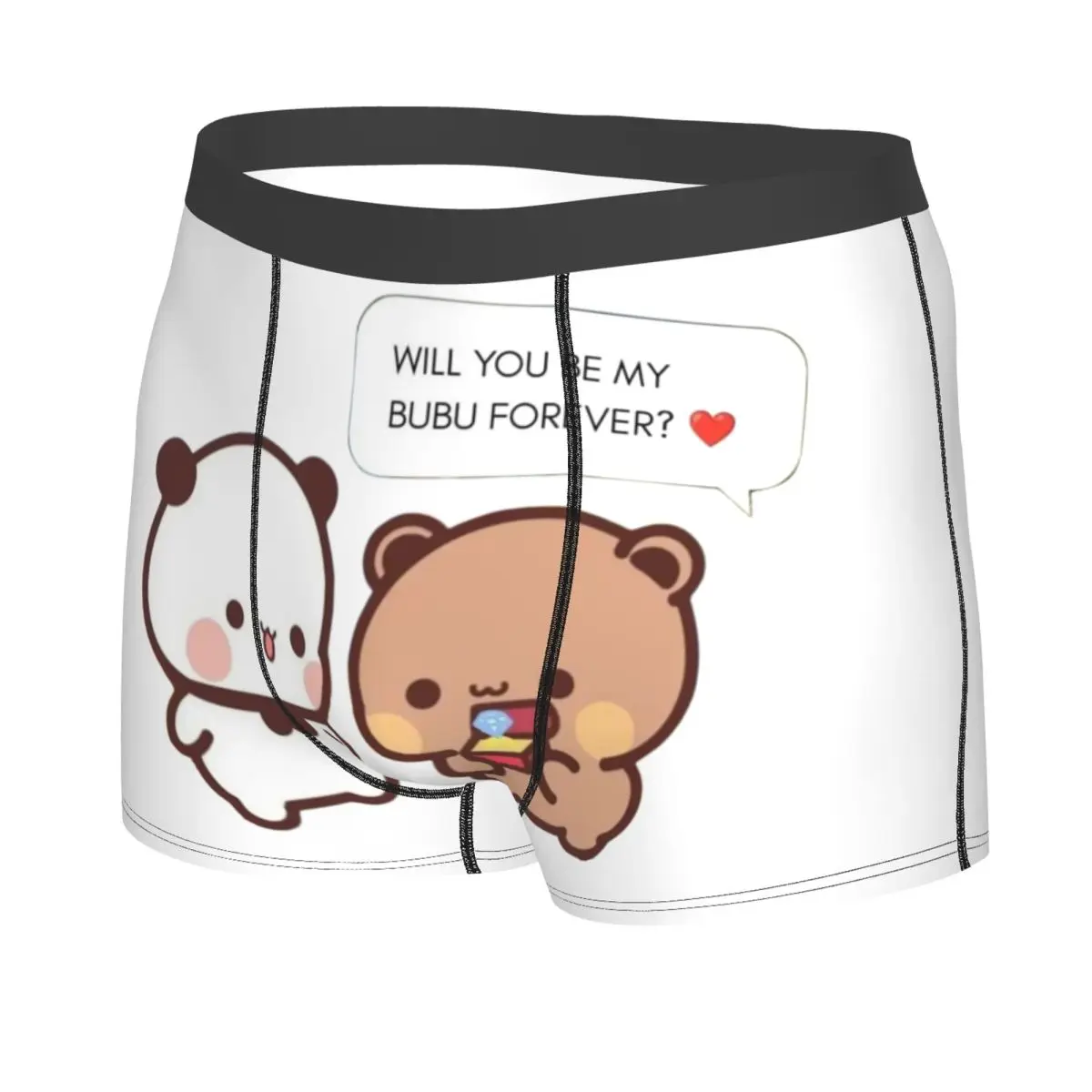 Custom Panda Bear And Brownie BUBU DUDU Couple Underwear Men Stretch Boxer Briefs