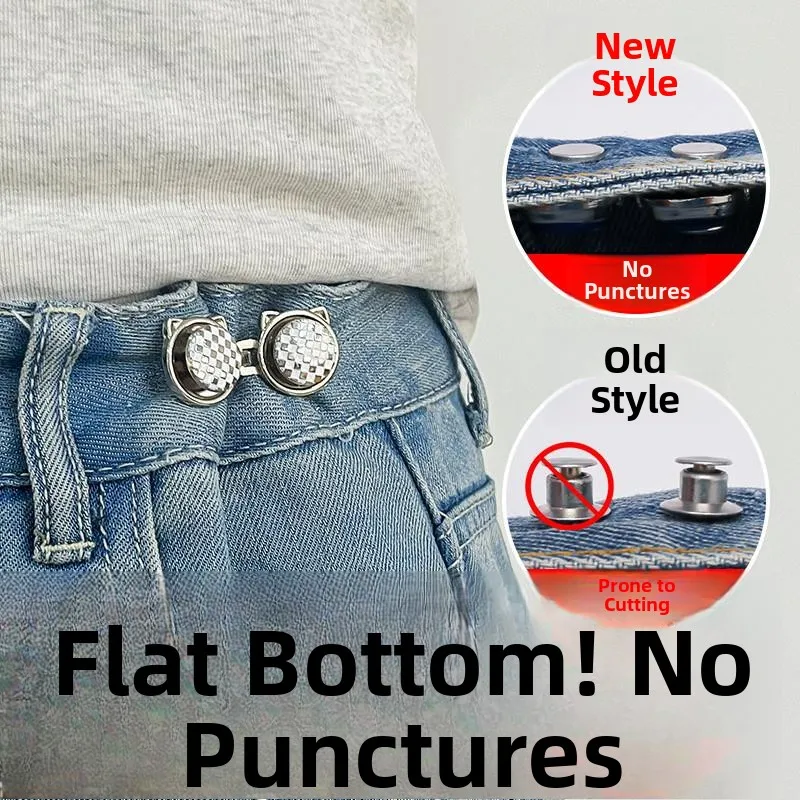 Adjustable Waist Buckle Jeans Tightening Non-Invasive Pants Size Regulation Button Waistband Slimming Button Home Fabric