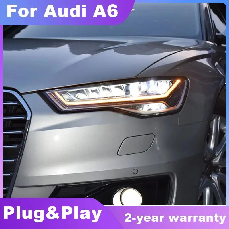 Car Headlights for AUDI A6L 2012-2018 Head Lights A6 LED DRL Dynamic Moving Turn Signal Fog Lamps C7 Auto Accessories