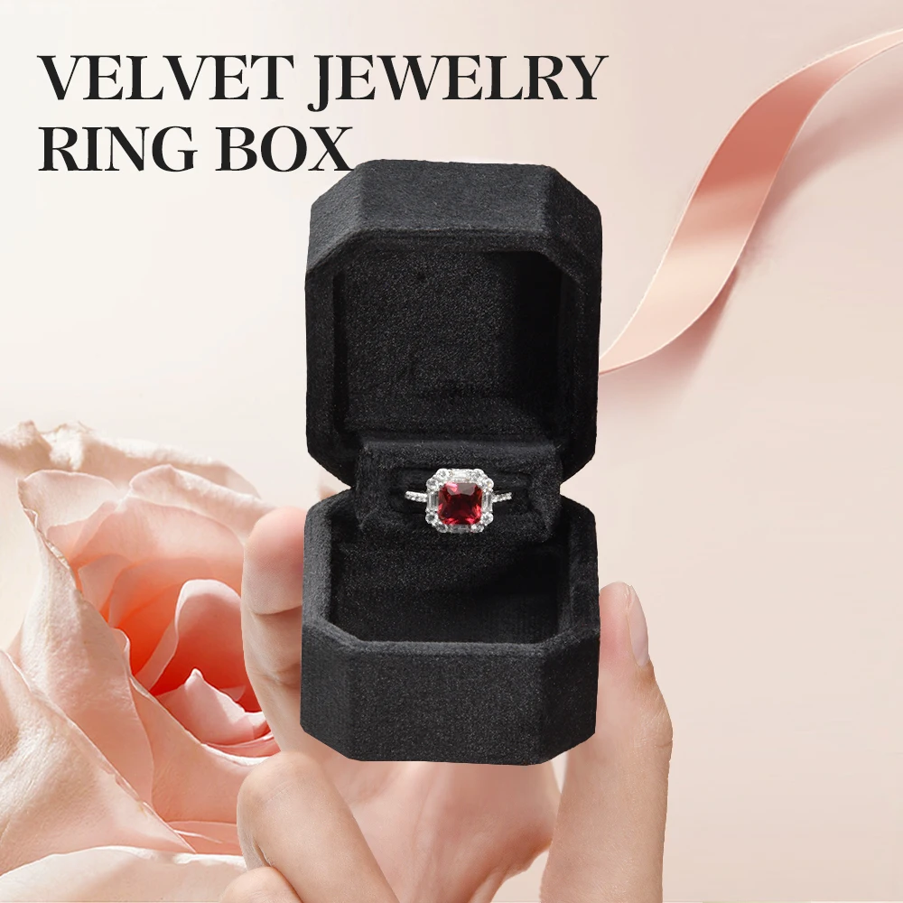 Taimy Mini schwarz Samt Ring Box personal isierte Schmucke tui benutzer definierte Logo heiraten mich Ring Box heiraten Verlobung sring Box Schmucke tui
