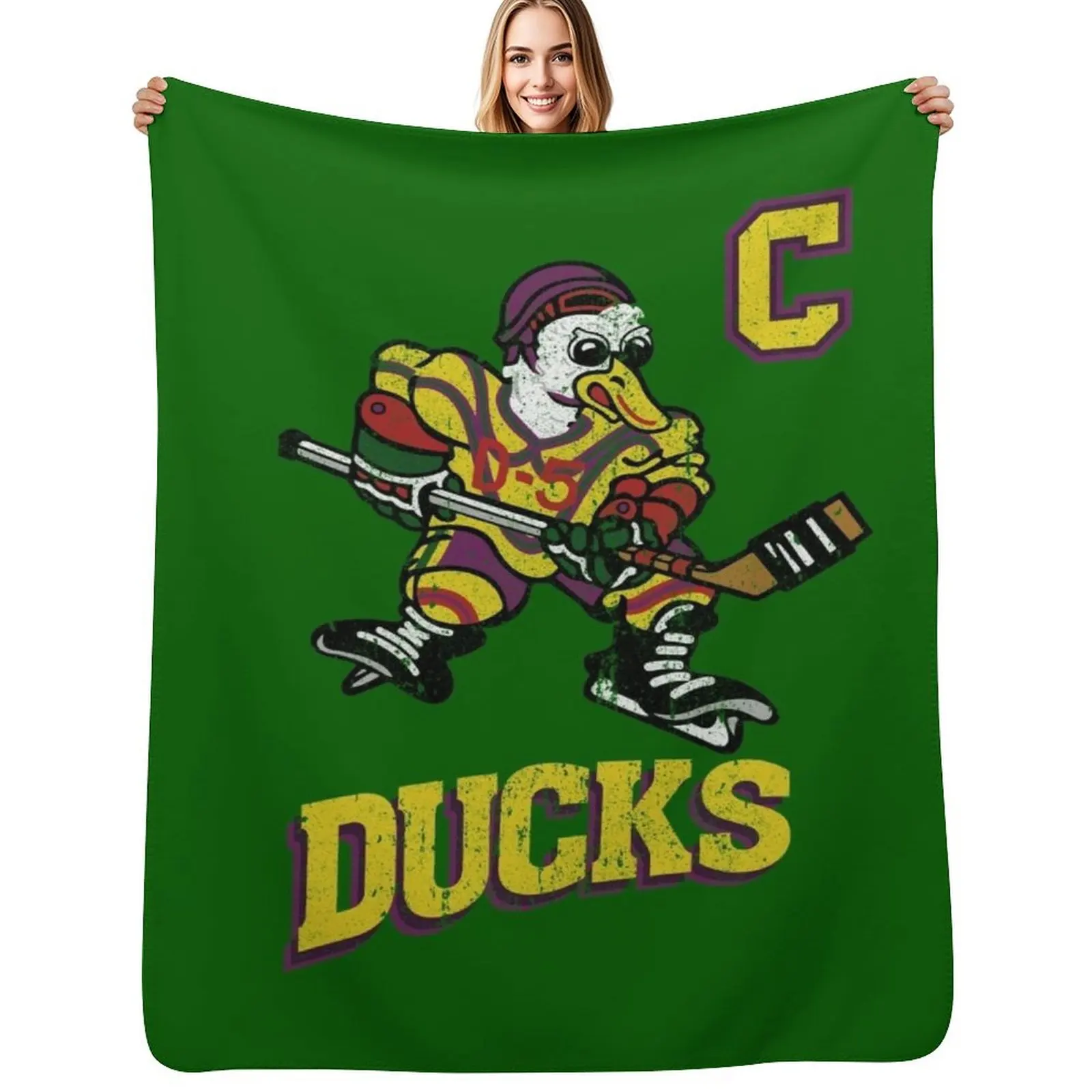 

Ducks Captain Jersey Throw Blanket No Pilling Soft Warm Blanket for Bed