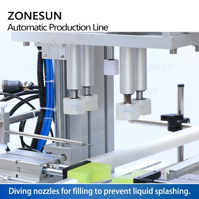 ZONESUN ZS-FAL180R3 Custom 4 Heads Square Bottle Servo Filling Capping Labeling Machine  Full Automatic Production Line