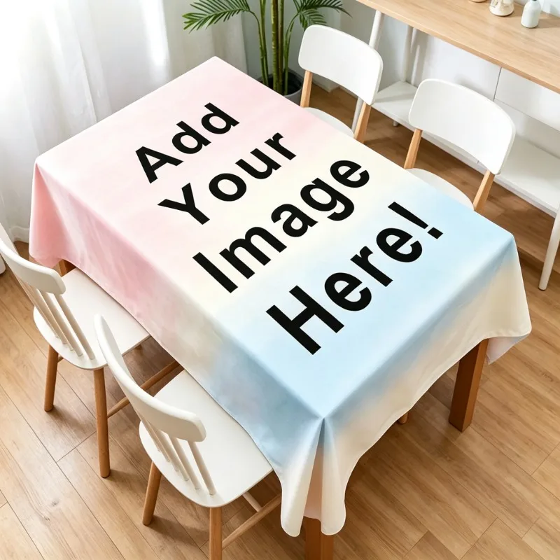 1pc Custom Family Tablecloth, Customize Your Exclusive Logo, Image, LOGO, for Kitchen, Dining, Family Festival Events Home Decor