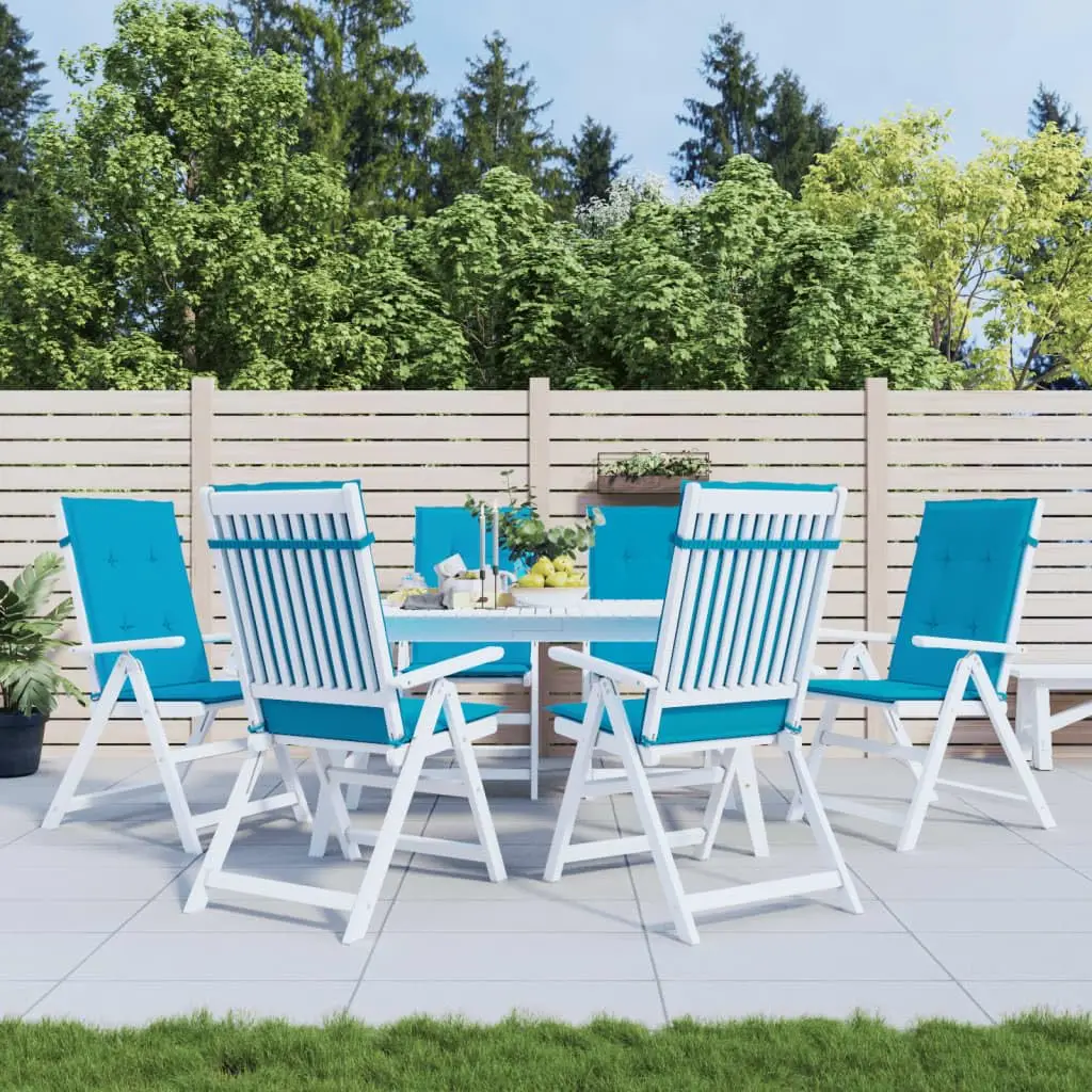 

High Back 47x20in Water-Resistant Non-Slip Polyester Patio Chair Cushion Set Garden Outdoor 6pcs, Customized