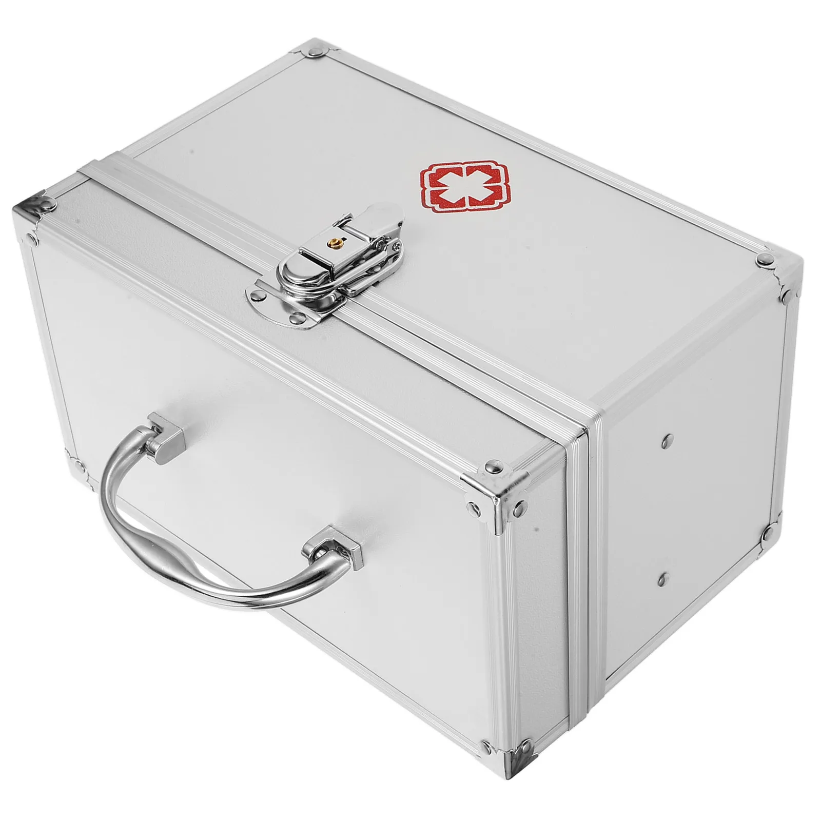 Portable First Aid Box Large Capacity Medicine Storage Box with Handle Safety Clasp Round Corner Design for Home Outdoor Camping