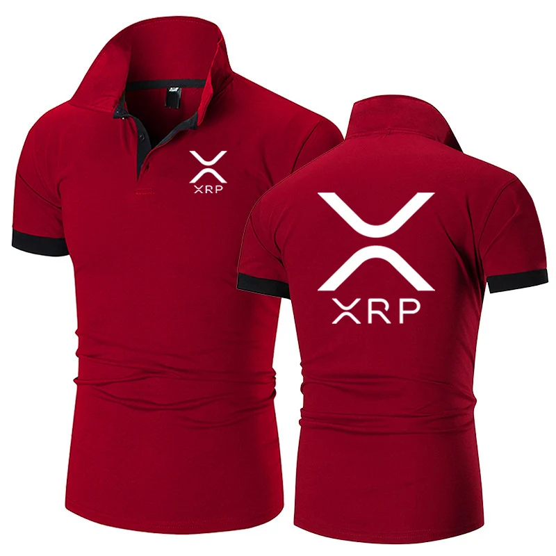 2025 Cryptocurrency Ripple XRP Polo Shirts Men Comfortable Casual Solid Color Slim Fit New Summer Fashion Brand Clothing view 2
