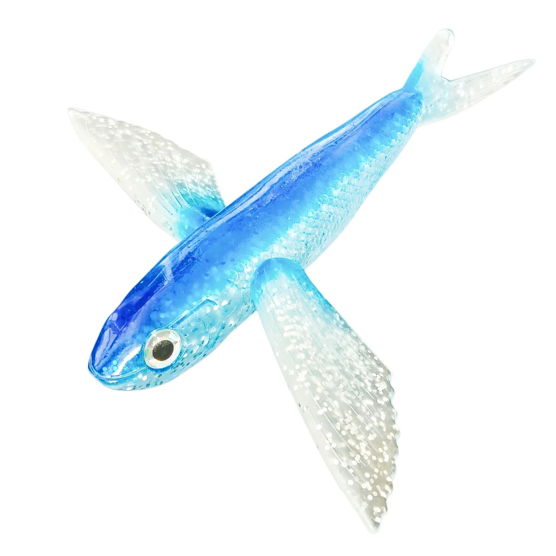 

Набор из 4 мягких приманок Swolfy для морской рыбалки, имитирующих летучую рыбу, для троллинга с лодки, для тунца и скумбрии, 16 см, 63 г