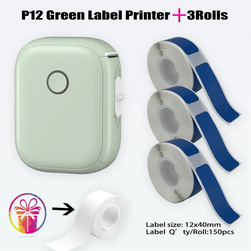 Thermal Label Printer P12 Labeling High-speed & Clearing Printing Machine Transfer Supermarket/Jewelry/Clothing/Fruit Shop Print