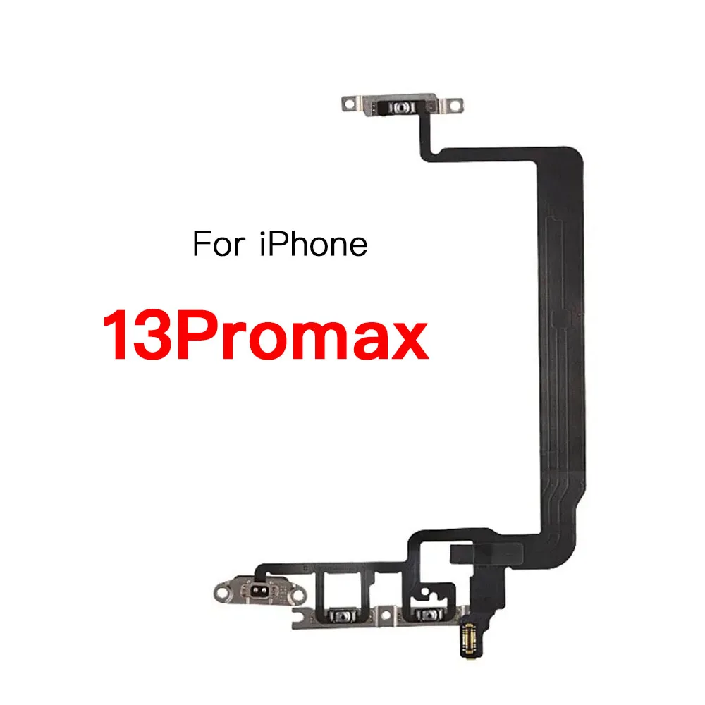 Cable flexible de botón de volumen de encendido para iPhone 13 Mini Pro Max-On/Off, cinta de teclado con soporte de Metal, pieza de repuesto