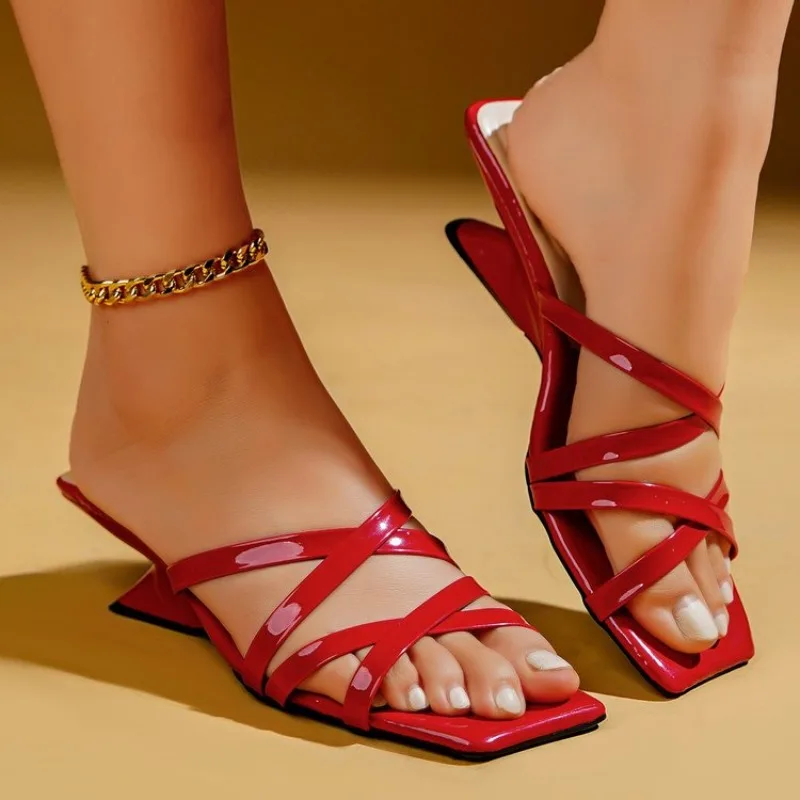 

Heel Beach Slippers Women 2026 Spring Strange Heel Sandals Woman's Summer Sandals