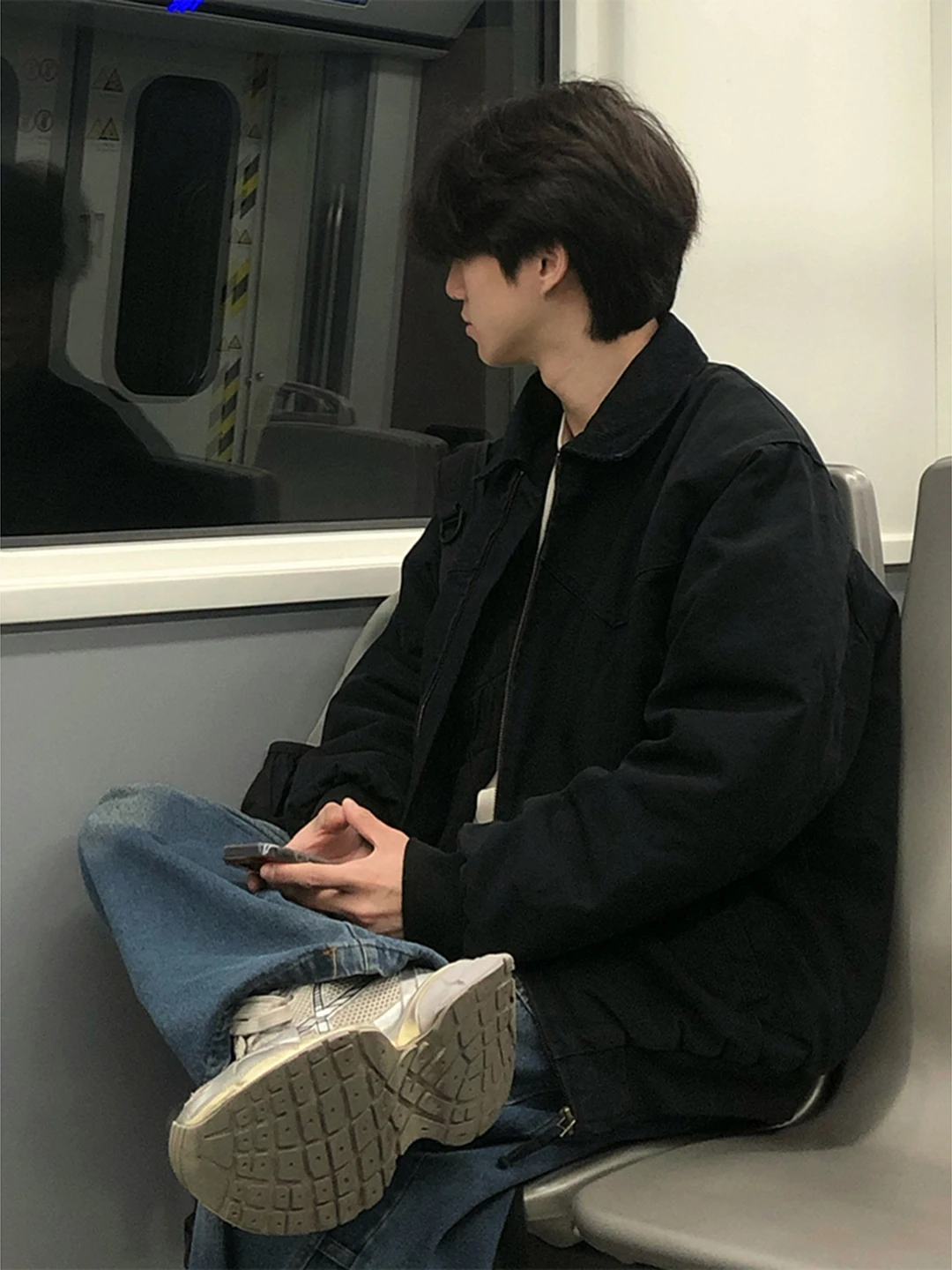 

Мужская куртка Bla ort из плотного денима, в американском стиле, для ранней осени, свободного кроя, в стиле Detroit Workwear, Yout...