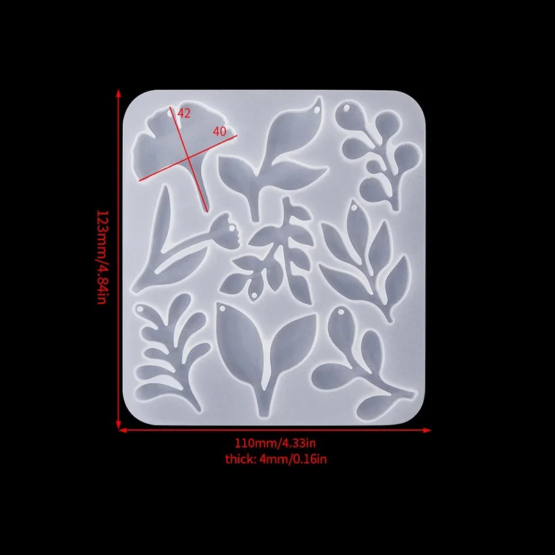 Molde de resina epoxi de cristal DIY, molde de silicona con forma de flor, pendiente colgante