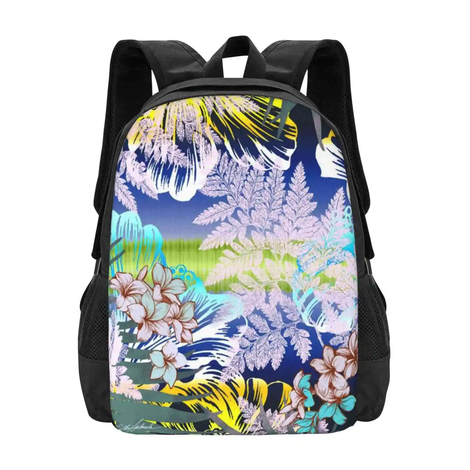 Spaß in der Sonne heißer Verkauf Schult asche Rucksack Mode Taschen tropischen Spaß Hawaii Aloha Blumen farne Palmblätter Regenwald Dschungel