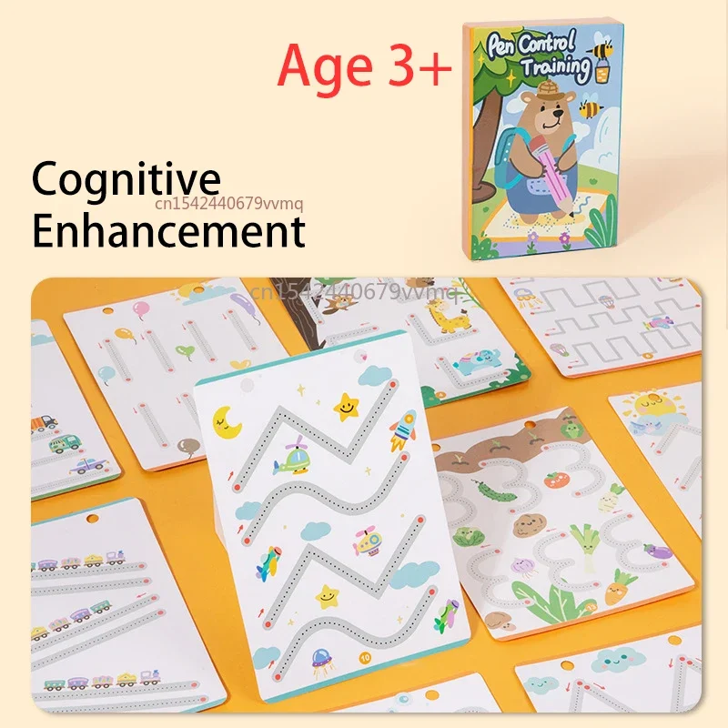 Pen Control Training Book for Preschool Children Magical Tracing Workbook Reusable Write and Improve Children's Concentration
