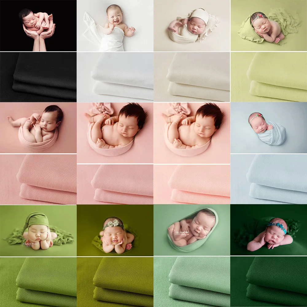 Alat Peraga Selimut Latar Belakang Fotografi Bayi Baru Lahir Lembut Pembungkus Merenggang Latar Belakang Foto Studio Warna Solid Bungkus Pemotretan Bayi Berpose