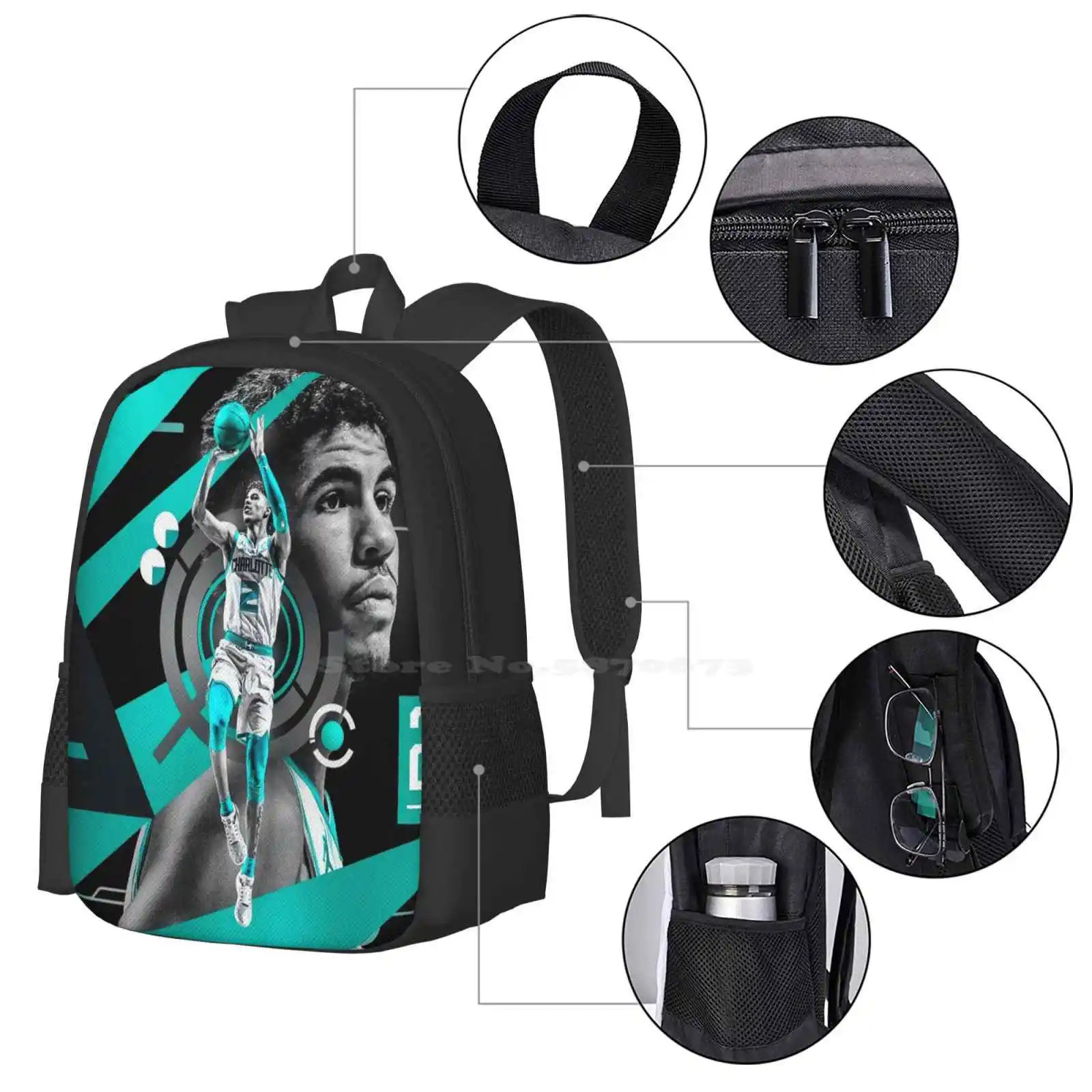 Lamelo Ball Teen College Student Rucksack Muster Design Taschen Lamelo Ball Kunst Lamelo Ball Tapete Lamelo Ball Illumination