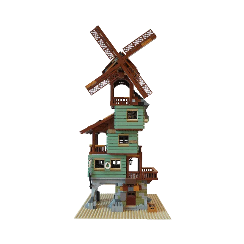 Ideas Medieval Fish House Pier Old Fishing Store Mill the Sea City Street View Moc Model Building Blocks Kits Toys Bricks Gifts