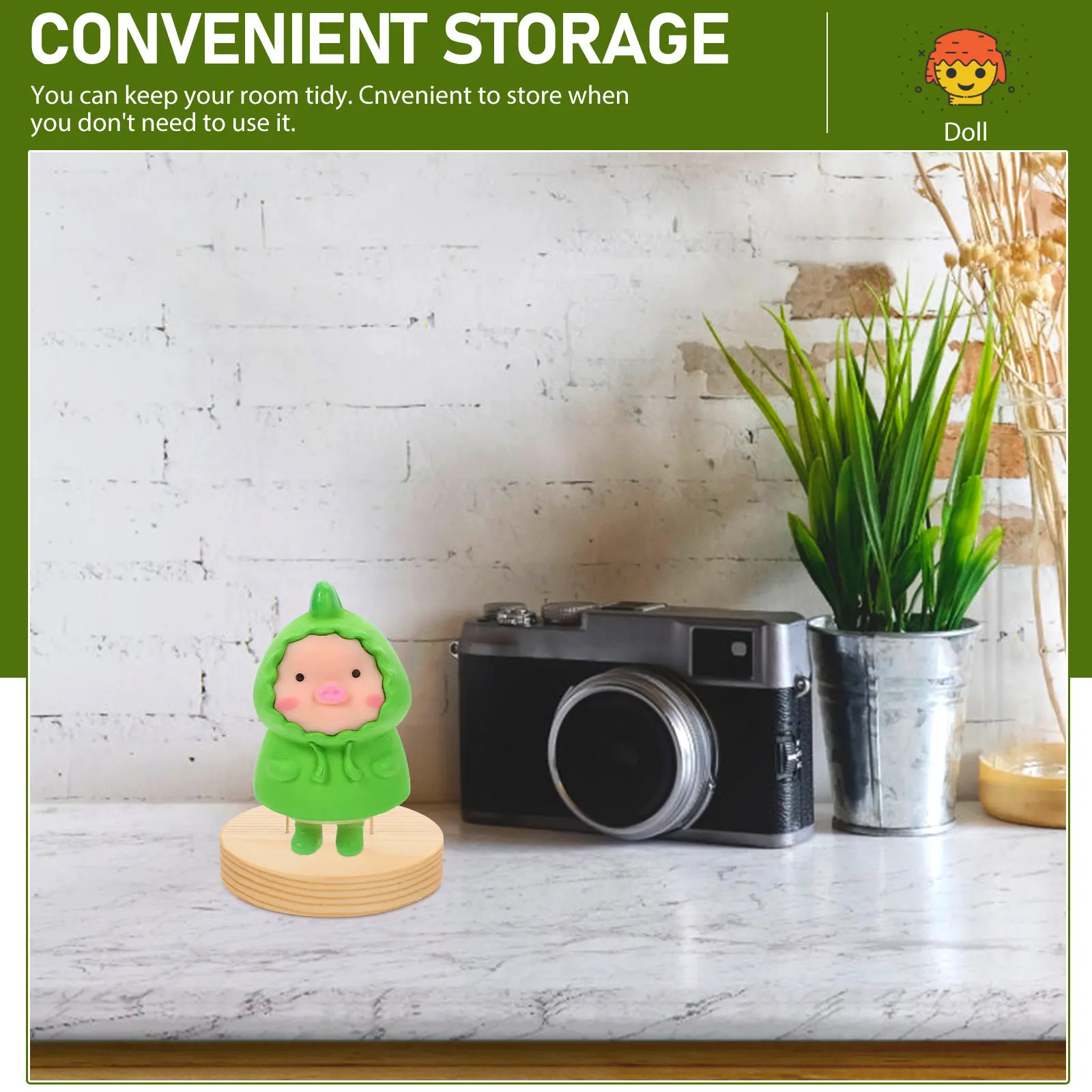 Wood Base Clay Stand Stable Figure Display Holder Practical Handmade Pin Design Desktop Support Rack Storage Holder