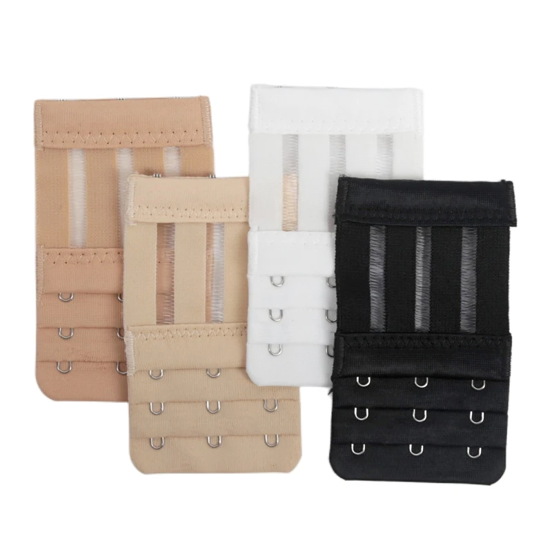 Women Underwear Bra Extension Strap 3 Rows 3 Buckles Elastic Bra Extender Hook Clip Adjustable Belt Buckle Bra Accessories