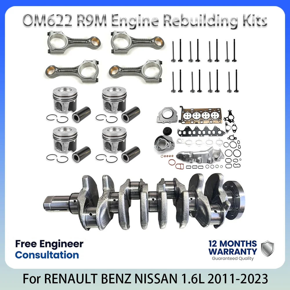 Engine Rebuilding Kits For RENAULT MEGANE SCENIC TALISMAN NISSAN FIAT BENZ MARCO POLO 1.6L 1.6 L T L4 Diesel 2011-2023 R9M OM622