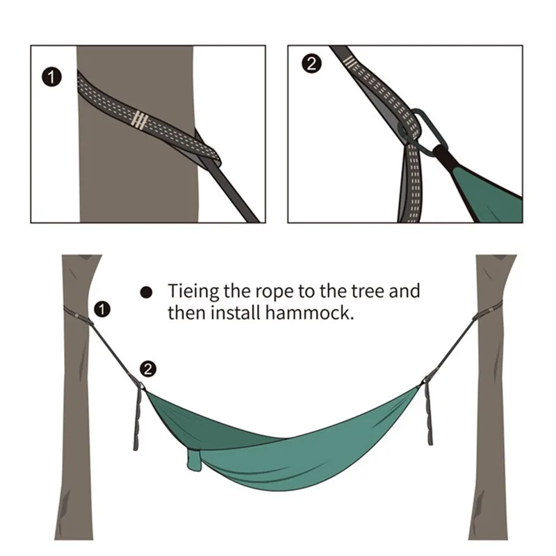 2PCS High Bearing Hammock Straps - 600lbs Polyester Rope For Outdoor Camping