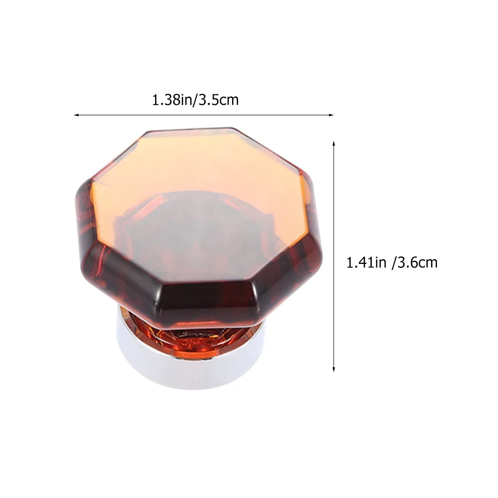 2Pcs Clear Octagon Artificial Crystal Knob for Cabinets Drawers Wardrobe Kitchen Office Furniture Door Handle Cabinet Pull