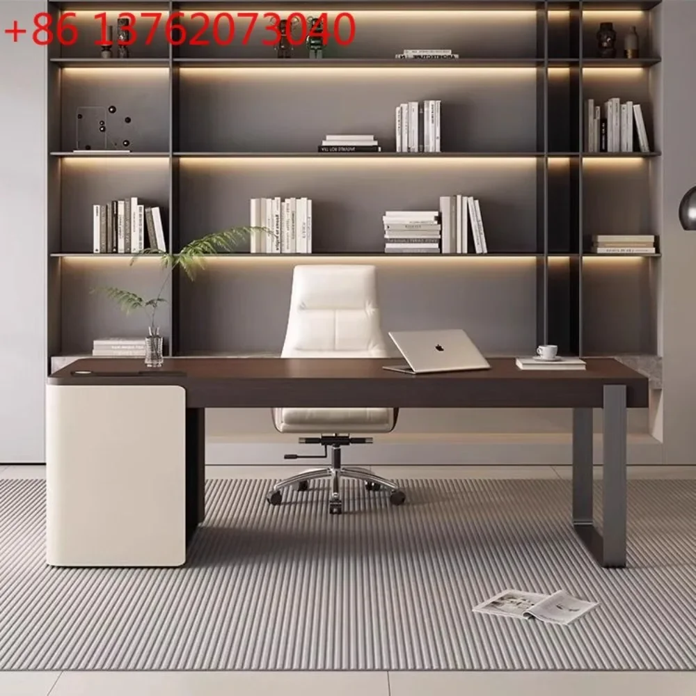 

Minimalist boss desk household single light luxury double