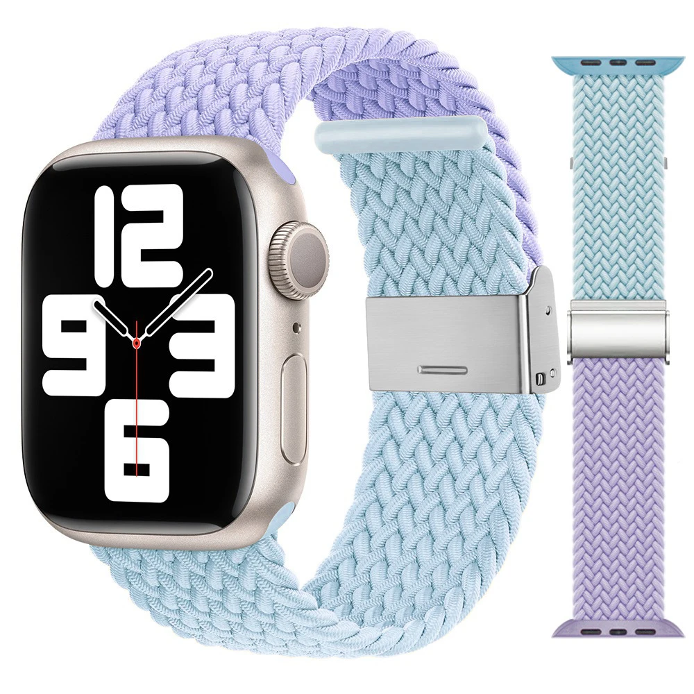 

Braided Strap for Apple Watch Bands 49mm 40mm 44mm 45mm 41mm 38mm 42mm 45mm Bracelet IWatch Ultra 2 Series 9 7 8 6 5 4 3 SE Band