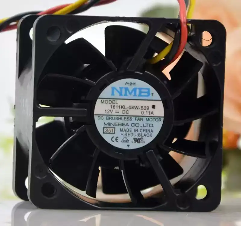 For NMB 1611KL-04W-B29 DC 12V 0.11A 4028 40x40x28mm 3-Wire Dual Ball Bearing Violent Welder Server Inverter Chassis Cooler Fans