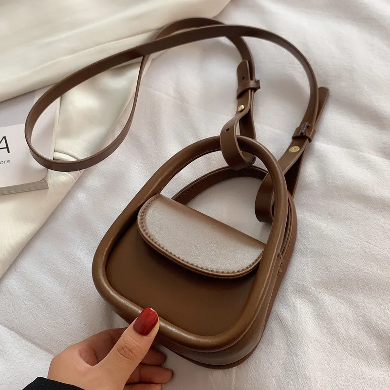 2024 Fashion Designer Mini Shoulder Bags Women Solid Color Black Brown Pu Leather Cross Body Bags Earphone Lipstick Phone Bag