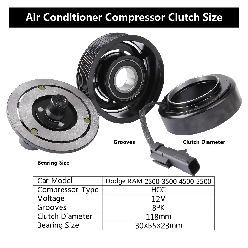 يناسب دودج رام 2500 3500 5.9L/6.7L الكمون ديزل التيار المتناوب A/C مجموعات قابض الضاغط