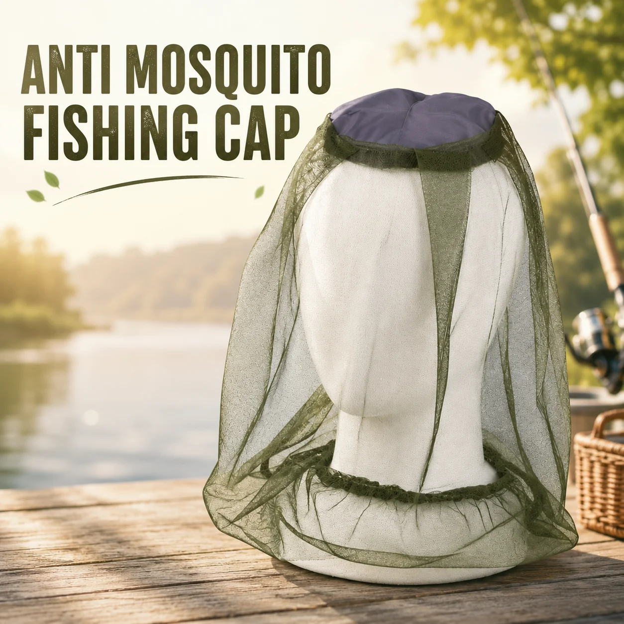 Gorra de pesca antimosquitos con malla, red protectora para la cabeza, repelente de insectos, máscara facial para hombres y mujeres, para camping y senderismo.