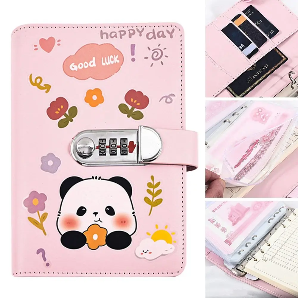 

PU Envelopes Money Saving Challeng Large Capacity Waterproof Binder Savings Challenge With Password Lock Reusable