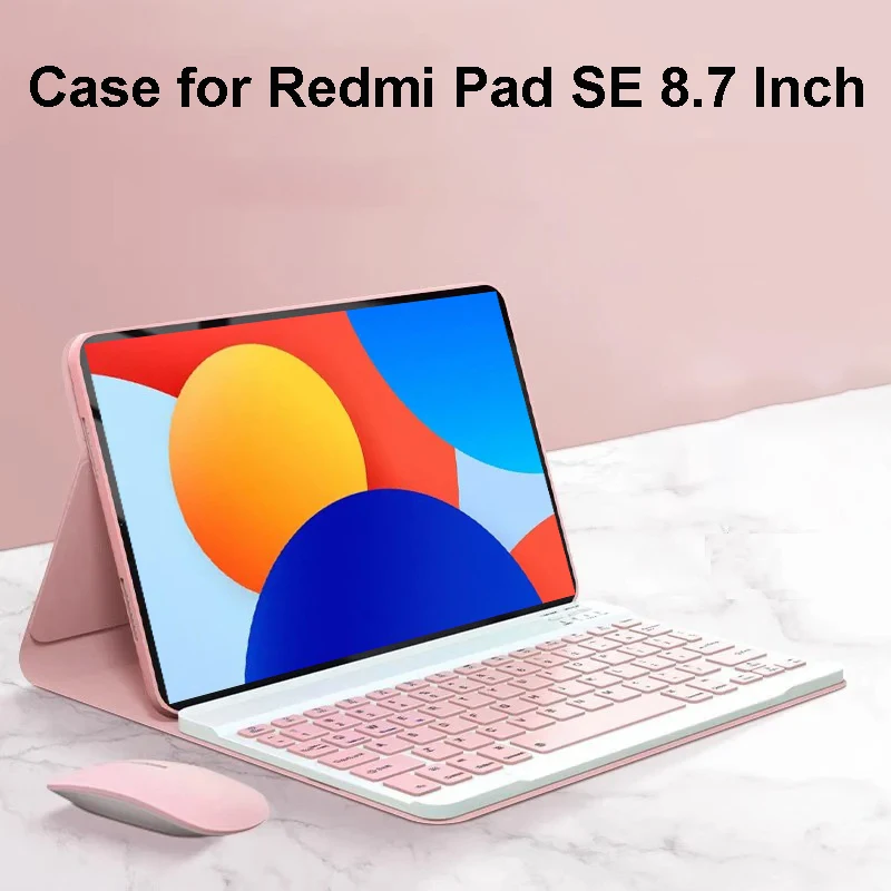 Keyboard Case for Xiaomi Redmi Pad SE 8.7 Inch 2024 Tablet Cover for Redmi Pad SE 8.7 Inch Keyboard Case