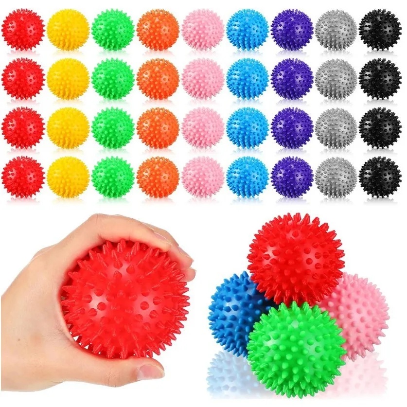 3PCS Durable PVC Spiky Massage Ball Trigger Point Fitness Hand Foot Pain Relief Plantar Fasciitis Reliever Hedgehog 7cm Balls