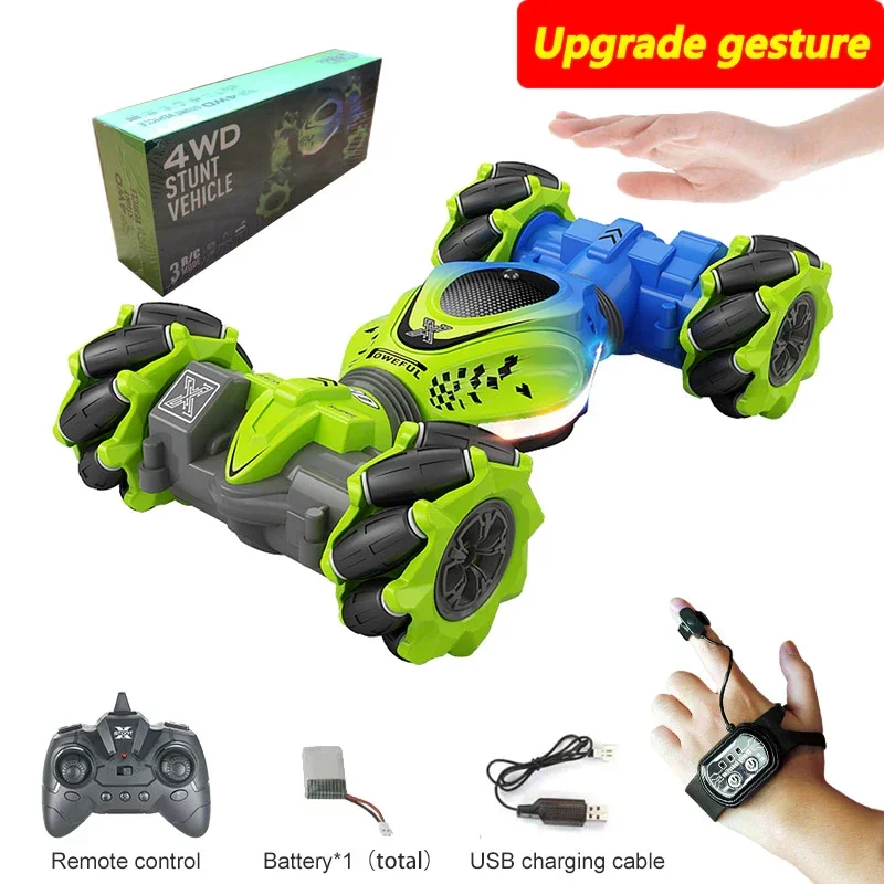 

4WD RC Car Toy 2.4G Radio Remote Control Cars RC Watch Gesture Sensor Rotation Twist Stunt Drift Vehicle Toy for CHildren Kids