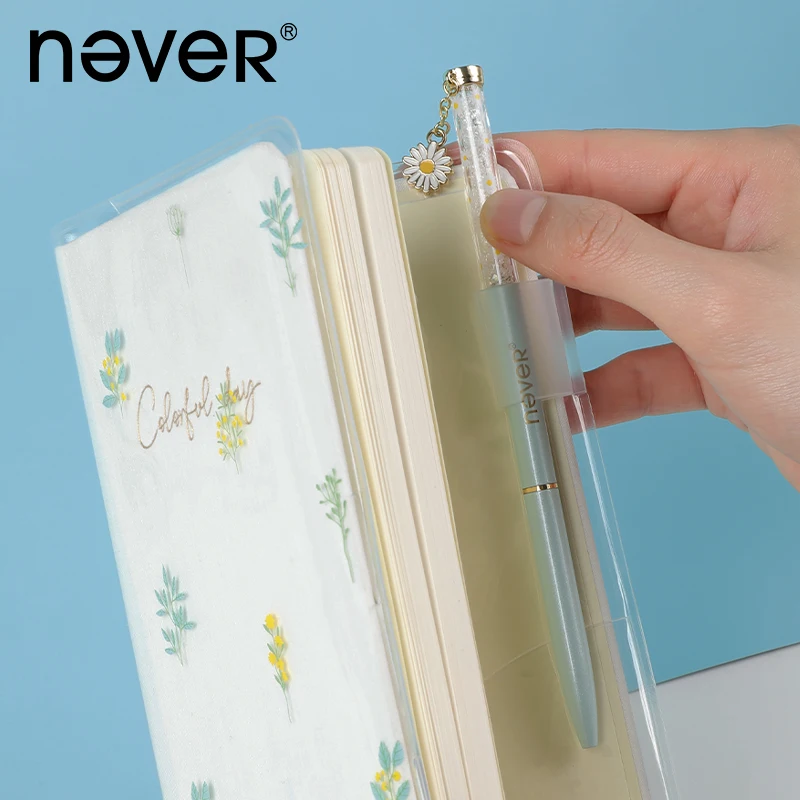 NEVER Kawaii Transparent Cover Weeks Planner Notebook Cover Small Fresh Hand Account Weekly Planner Book Jacket Protector