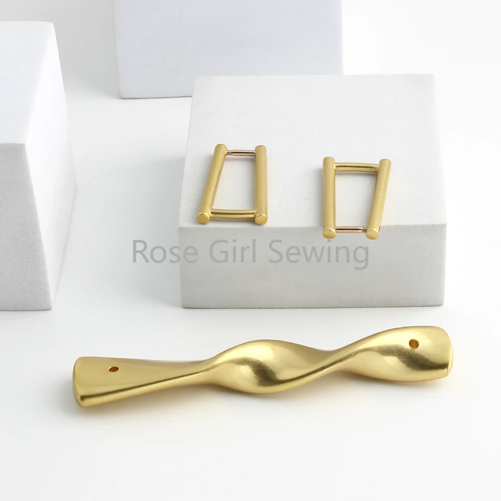 1/2/5Sets K Gold Metal Luxury Bag Handle With Screw Buckle For Women Crossbody Bag Strap Purse Frame DIY Replacement Accessories