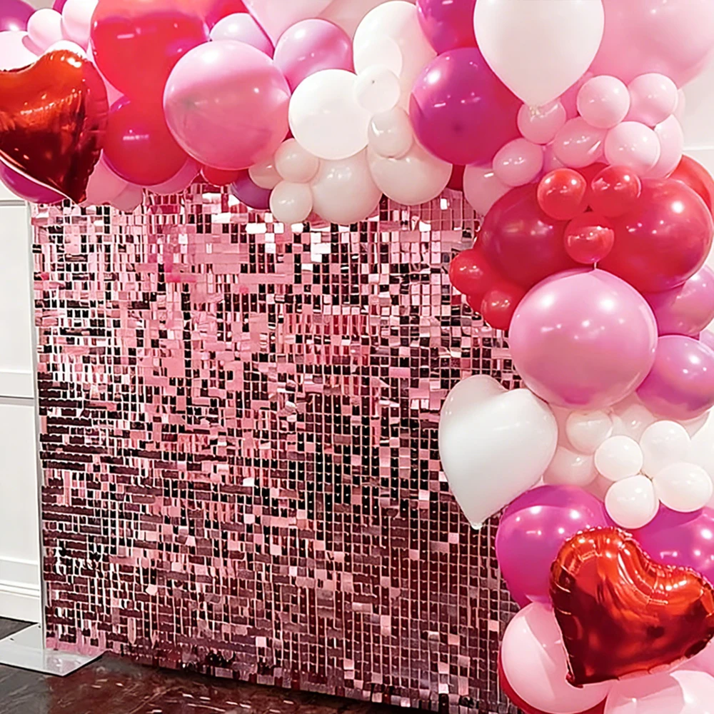 

Розовая мерцающая панель-фон для фотосессий (12/18/24 шт.) с пайетками, розовый фотофон для свадьбы, детского праздника, дня рождения девочек, декор для вечеринок